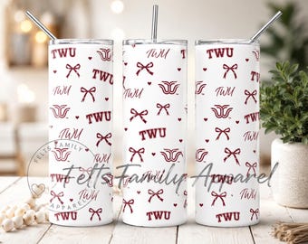 TWU Inspired 20oz Tumbler | Texas Woman's University Maroon Gift