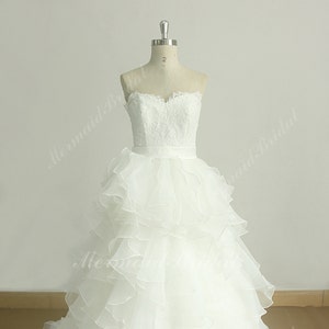 Romantic Organza Ruffled Princess Lace Wedding Dress With - Etsy