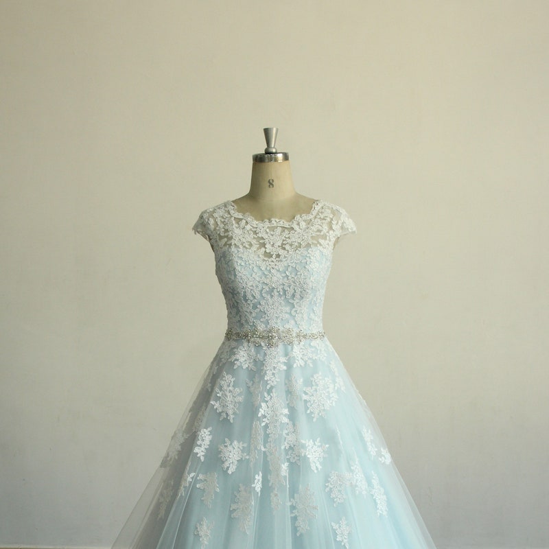 Light Blue Wedding Dress Etsy