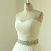 Romantic Ivory A line wedding dress with beading sash 
