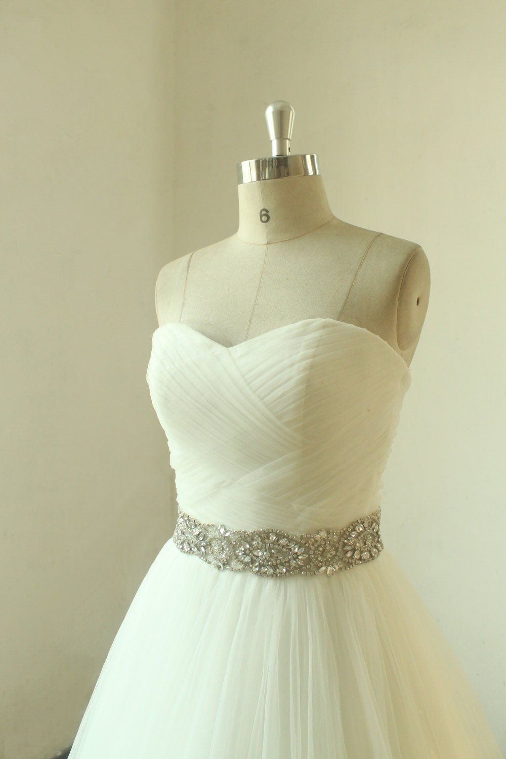 Gorgeous A Line V-Neck Ivory Long Wedding Dress with 3D Flowers