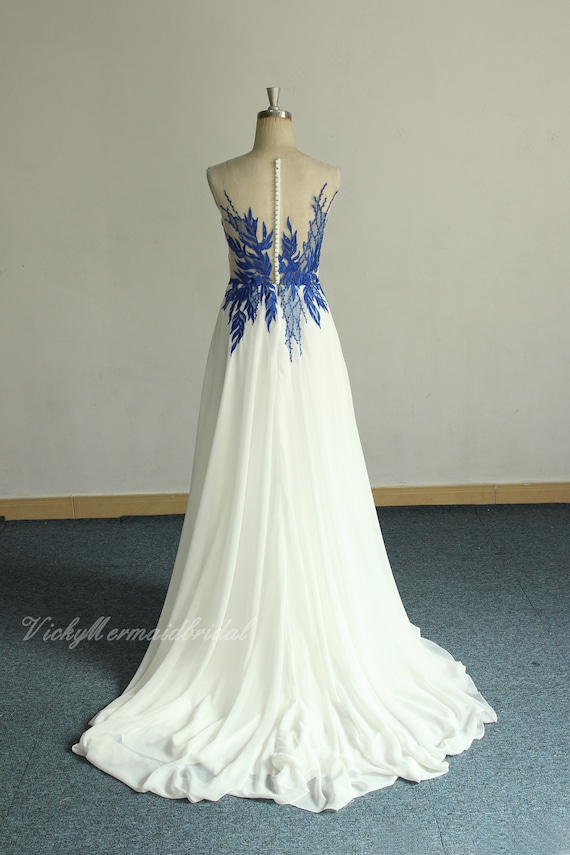 Lace Wedding Dresses Lace Blue And White Wedding Dress Light Blue