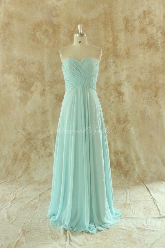 Mint Blue Bridesmaid Dress Prom Gown ...