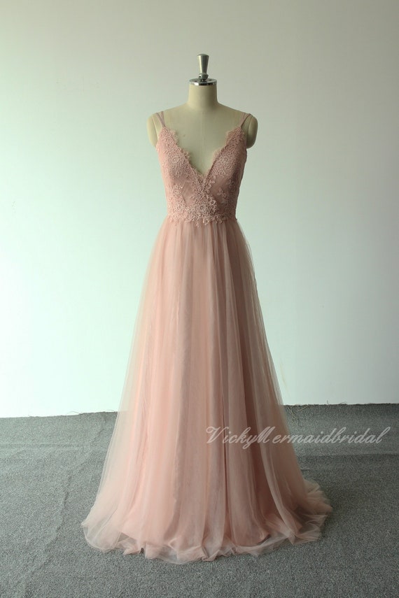 dusty rose prom dress