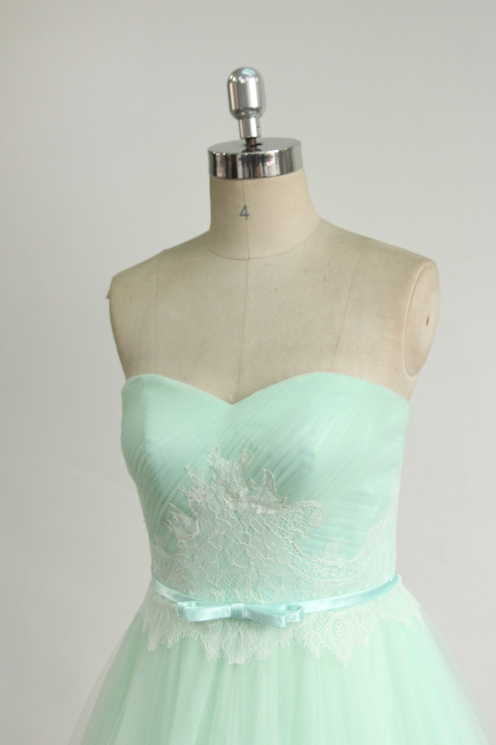 Romantic Mint Green A Line Tulle Lace Wedding Dress Etsy