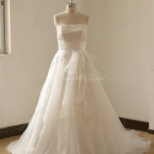 Simple Ivory A Line Organza Lace Wedding Dress - Etsy