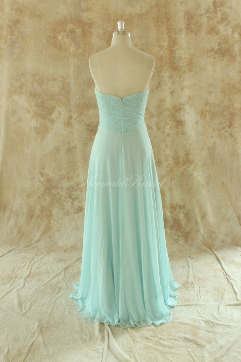 Simple Mint Blue Bridesmaid Dress Prom Gown With Sweetheart Etsy