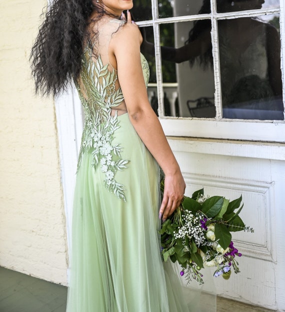 sage green lace dress Short Sage Green Hoco Dress: 12435 Sage / 00