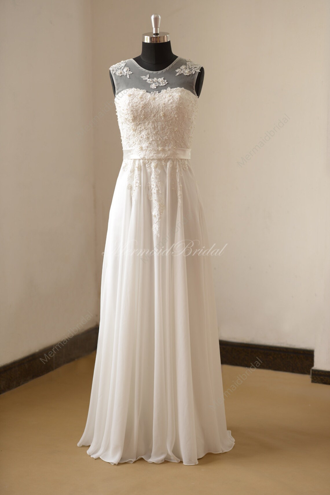 ivory chiffon gown