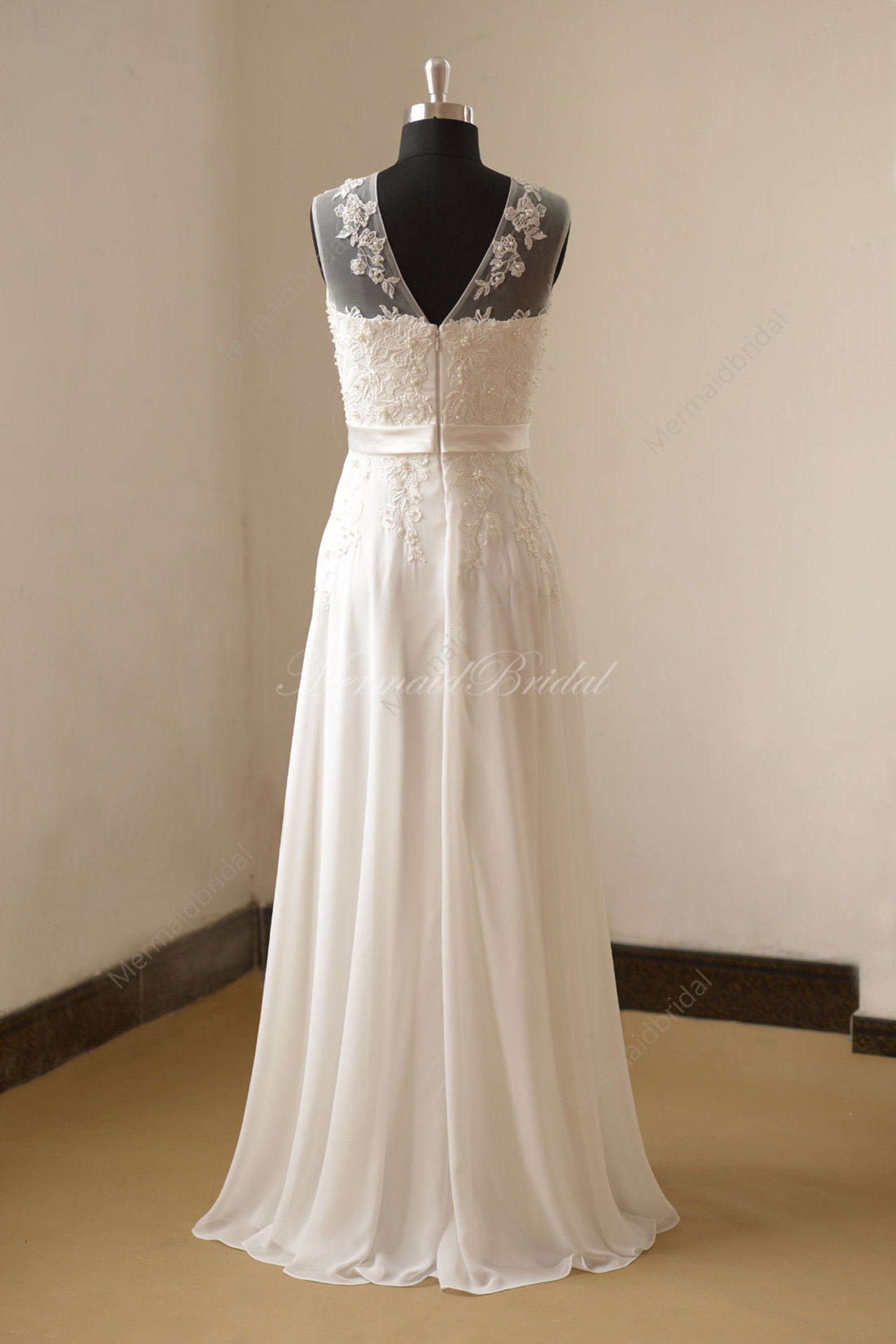 ivory chiffon gown