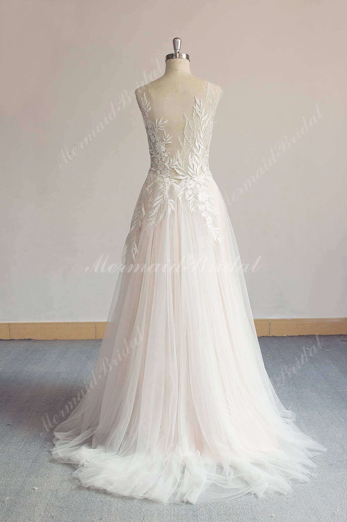 Unique Aline Tulle Lace Wedding Dress Elegant Vintage Boho | Etsy