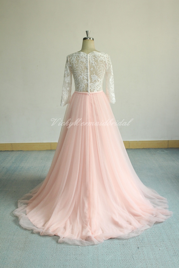 Light Pink Wedding Dresses Simple