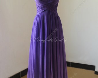 Purple Ombre tencel bridesmaid dress,prom dress with sweetheart neckline