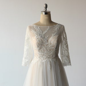 Romantic Aline Bohemian Lace Wedding Dress,high Fashion Champagne 3D ...