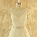 Ivory A line lace wedding dress,bridal gown with elegant beading sash 