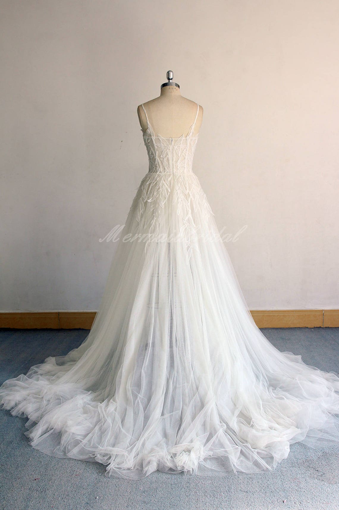 High Fashion Flowy Ivory Aline Corset top Wedding Dress Etsy