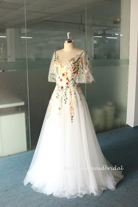 embroidered colorful wedding dress Alma Embroidered Maxi Dress Black / M main image 0