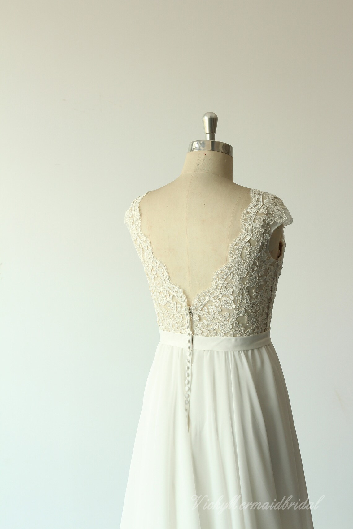 Lace and Chiffon Dresses with Open Back Dusk main image 1