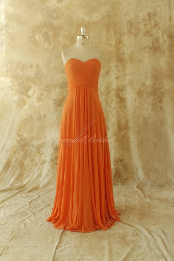Simple A Line Salmon Chiffon Bridesmaid Dress Prom Dress Etsy