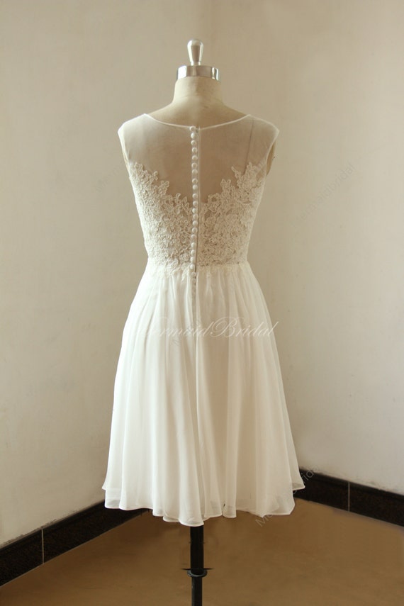 Short chiffon shop wedding dress