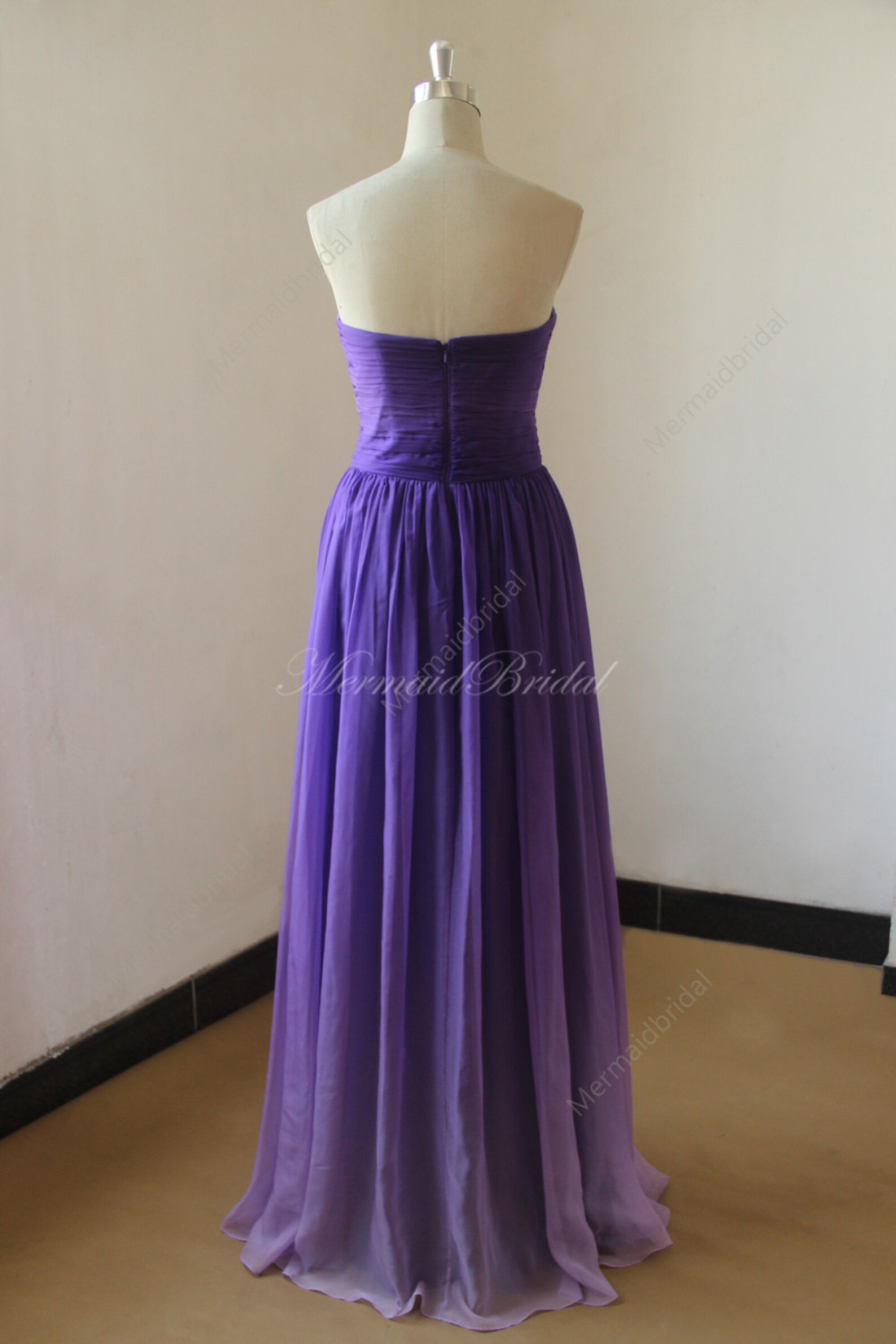 Purple Ombre Tencel Bridesmaid Dressprom Dress With - Etsy