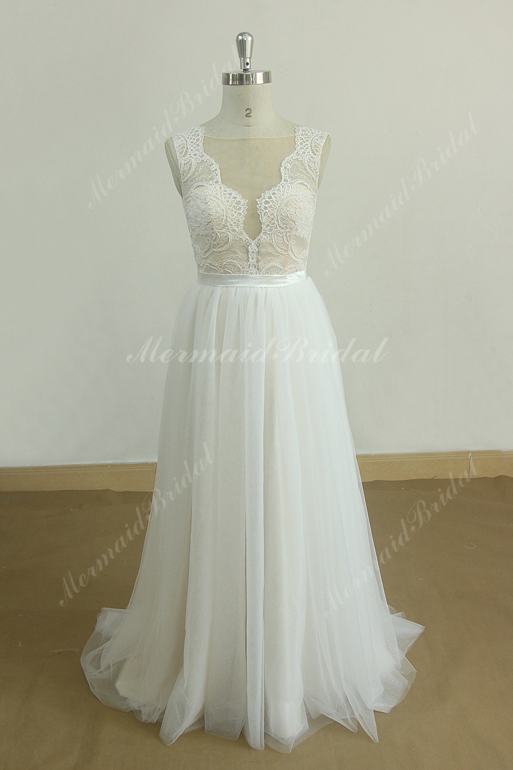 Romantic A Line Boho Wedding Dress Destination Wedding Dress | Etsy
