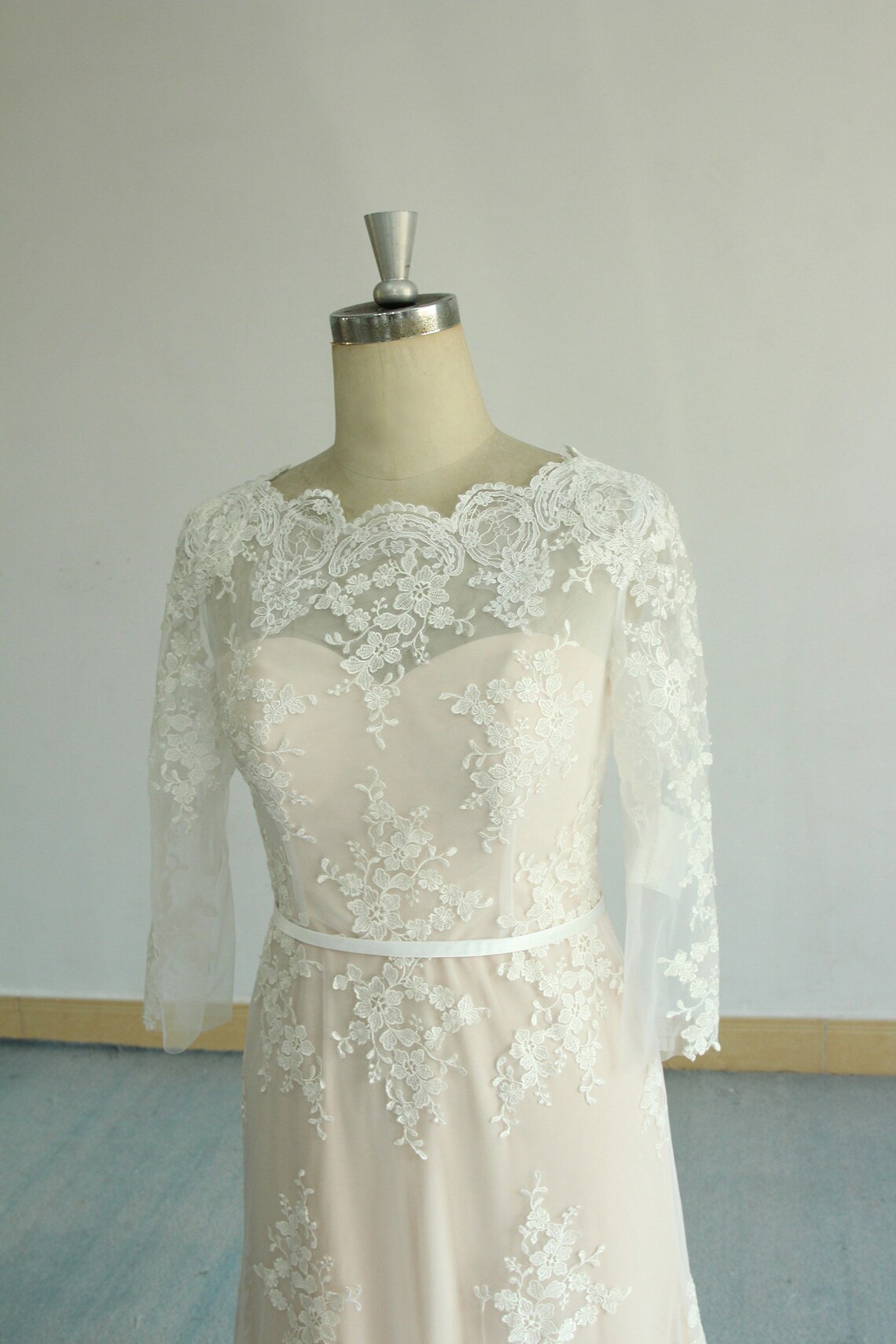 Elegant Fit and Flare Tulle Lace Wedding Dress Blush Wedding - Etsy