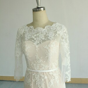 Elegant Fit and Flare Tulle Lace Wedding Dress Blush Wedding - Etsy