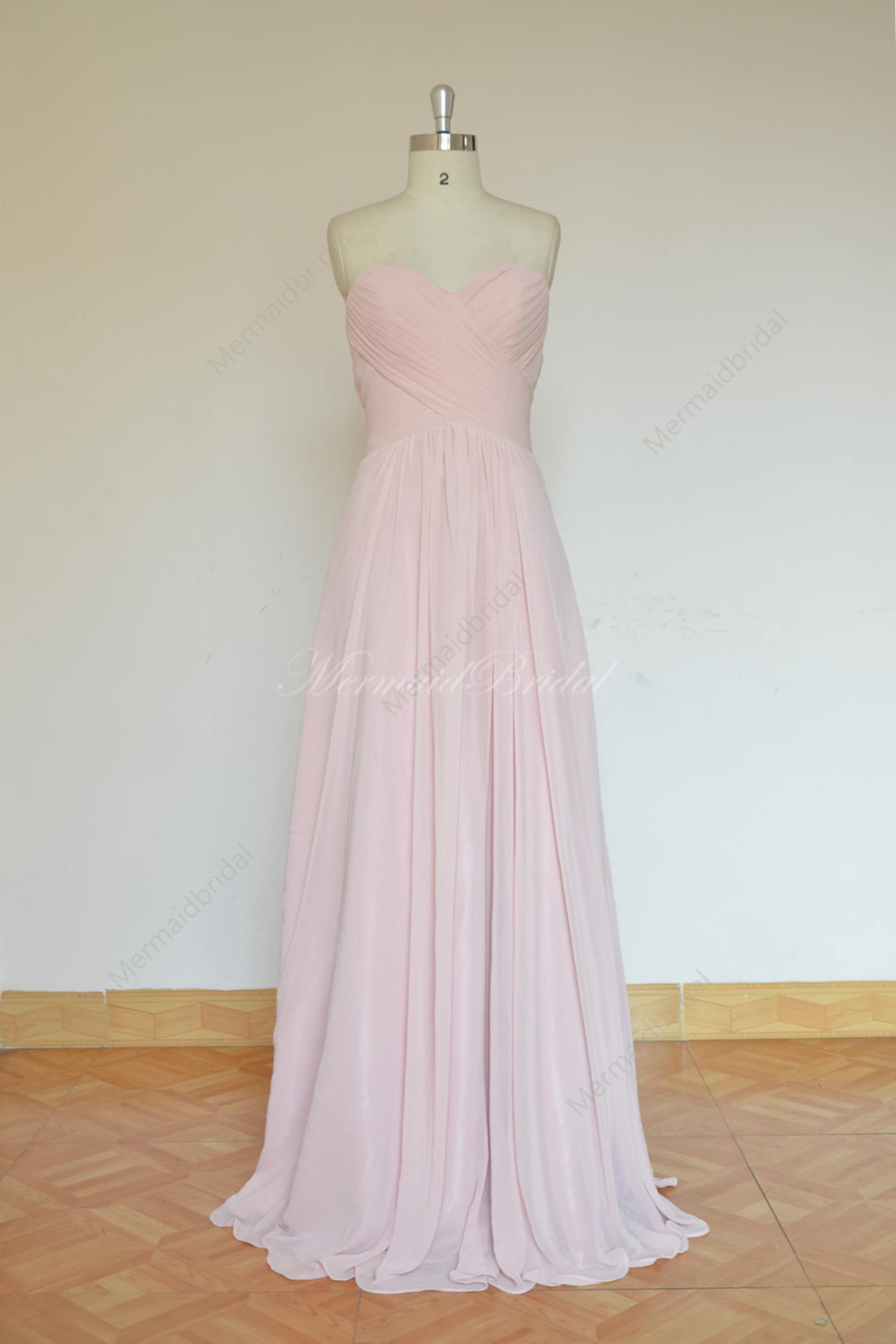 Simple Blush Pink Prom Dress Bridesmaid Dress With Sweetheart Etsy