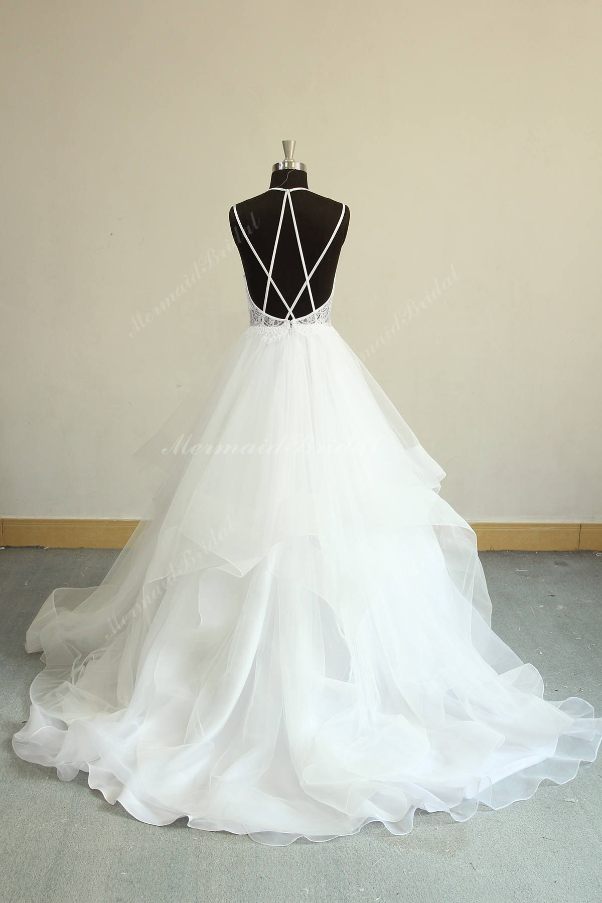 Romantic Tulle Bridesmaid Dress with Lace Back