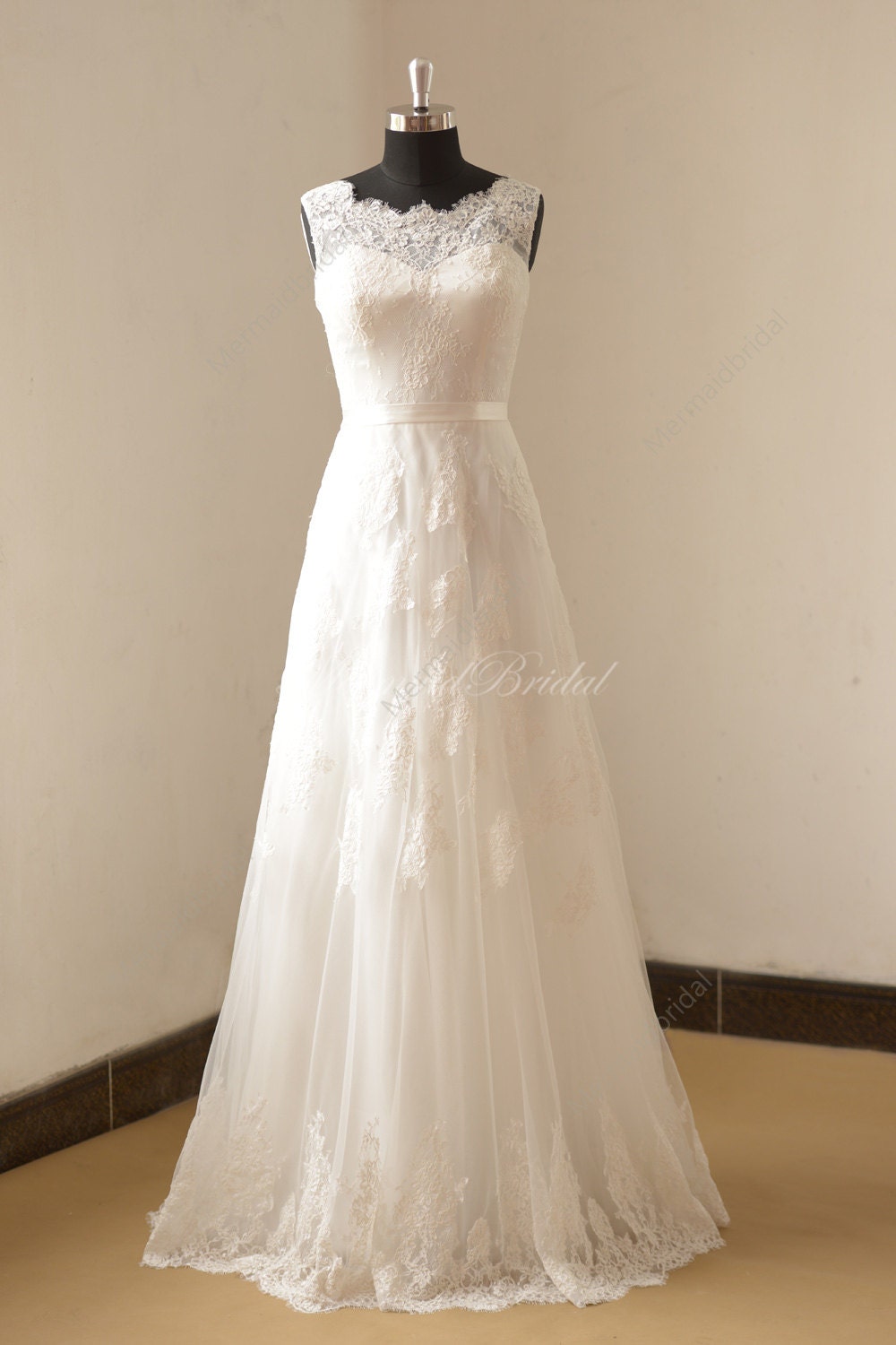 Ivory a Line Lace Wedding Dress - Etsy