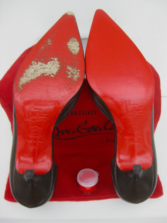 Paint To Restore Christian Louboutin Shoes Red Bottoms Red Soles Re-finish  Fix