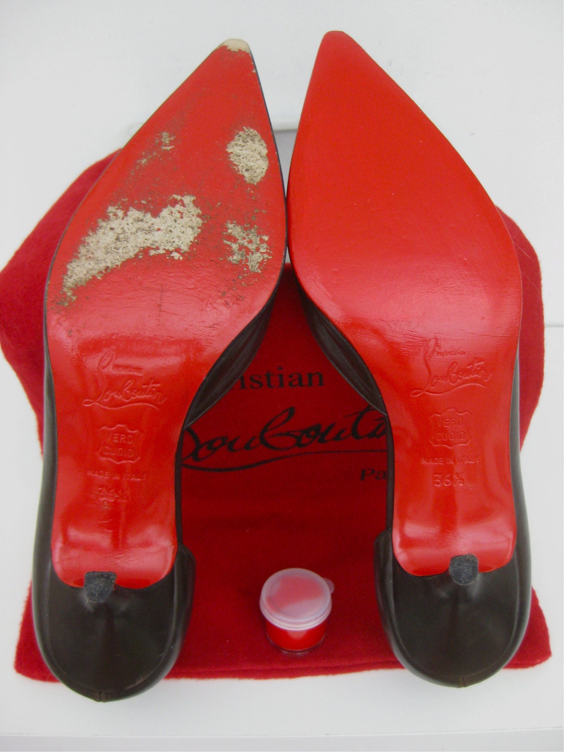 how to paint dress shoes soles red