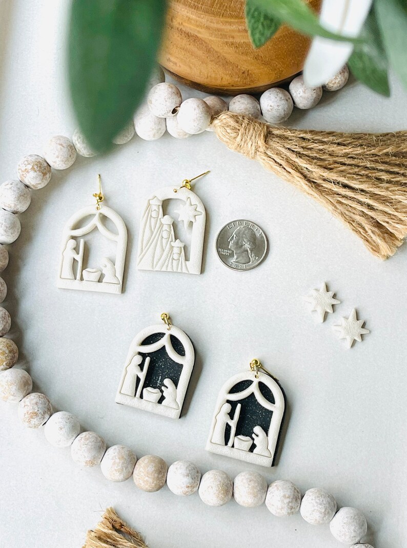 Nativity Scene Earrings Baby Jesus Christmas Earrings Three Etsy