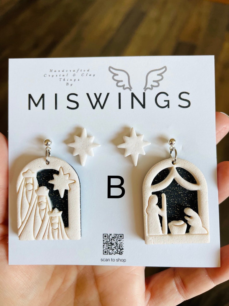 Nativity Scene Earrings Baby Jesus Christmas Earrings Three Etsy