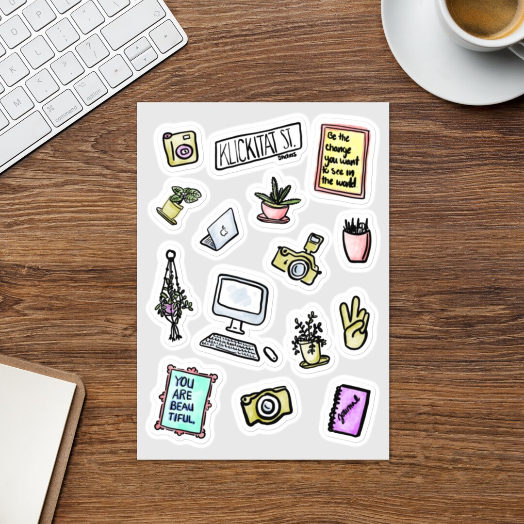 Create Desk Sticker Creative Office Space Sticker Sheet - Etsy