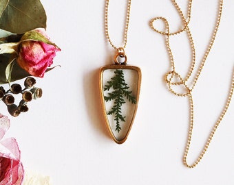 Real Flower Necklace / Point Necklace / Pressed Greenery Necklace / Floral Necklaces / Flower Child / Boho Necklace / Arrow Necklace