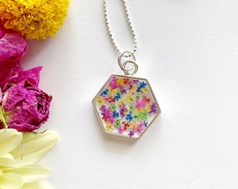 Real Flower Necklaces / Pride Necklace / Rainbow Necklace