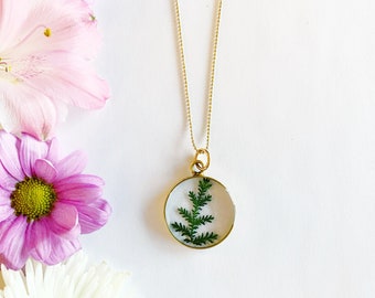 Real Flower Necklace / Circle Necklace / Pressed Greenery Necklace / Floral Necklaces / Flower Child / Boho Necklace