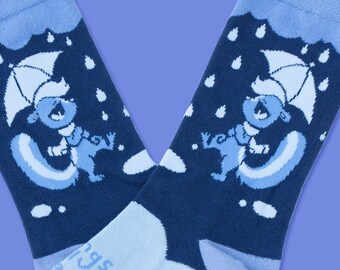 Skunk in the Rain Cotton Crew Socks