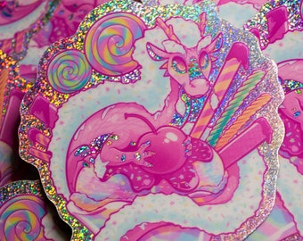 Sundae Dragon Glitter Sparkle Stickers