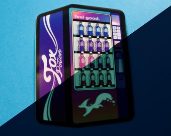 Fizzy Foxes Soda Vending Machine GLOW in the Dark Sticker