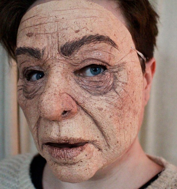 Vieille Personne Masque Realiste D Halloween Etsy