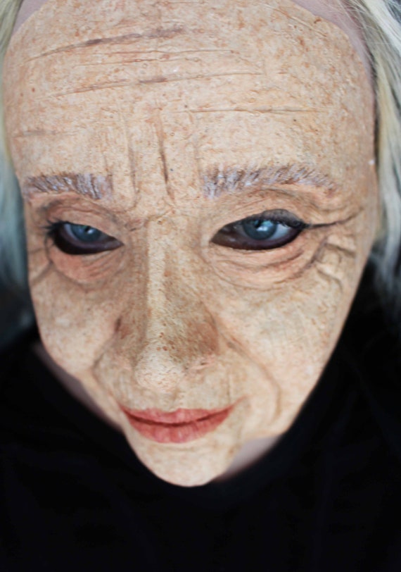 Vieille Femme Realiste Latex Costume Masque Etsy