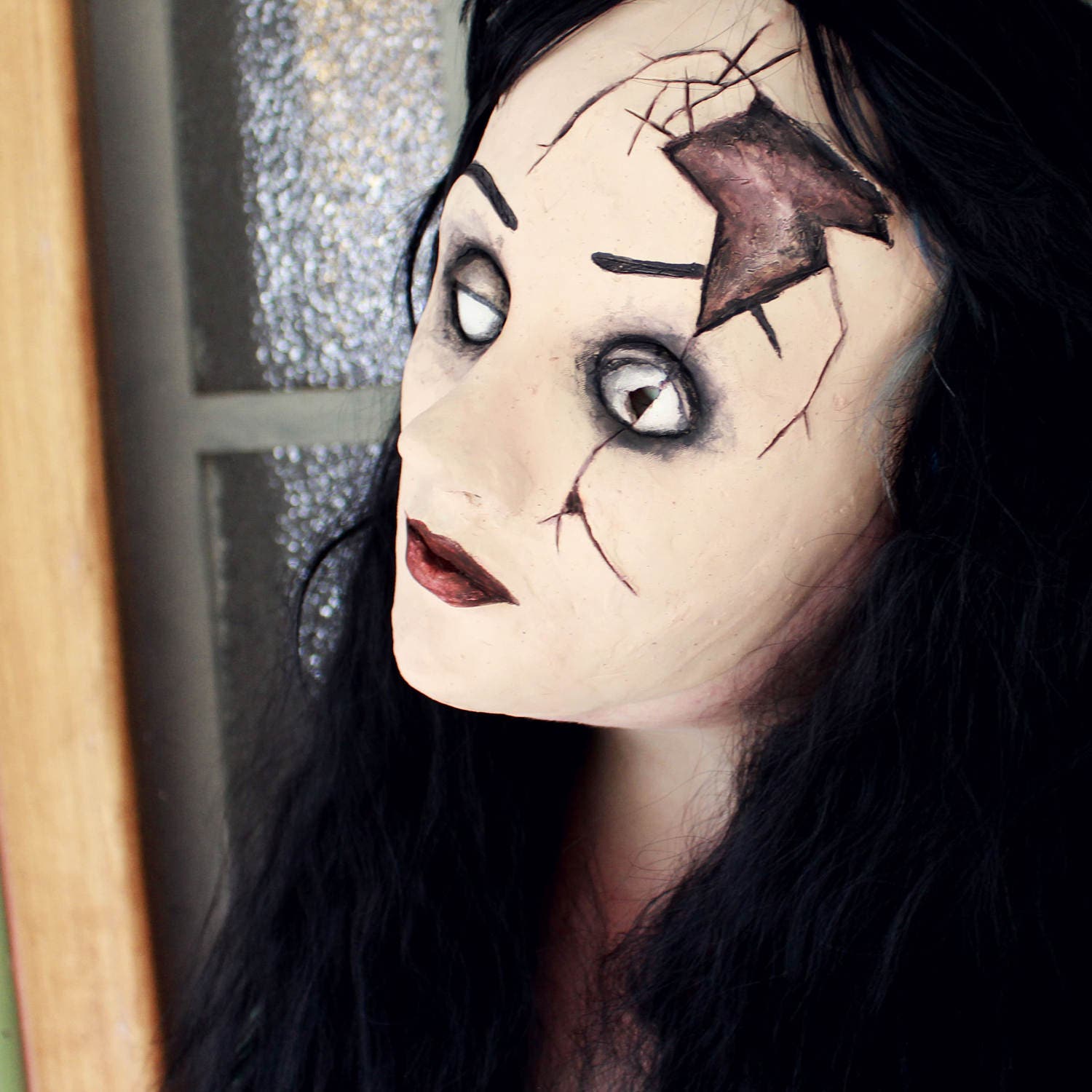 sofa charme milits Cracked Broken Doll Halloween Mask - Etsy
