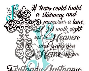 If tears could build a stairway - SVG / EPS / PNG - cut file