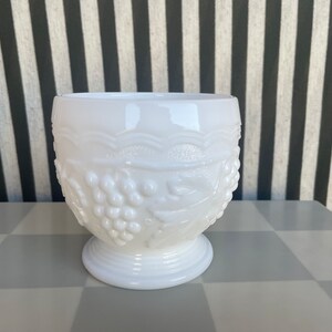 Vintage Grapes Milk Glass