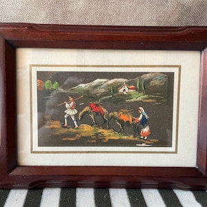 Village print in Wood Frame
