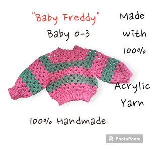Handmade Crochet Baby Granny Mini Pop Pullover 0-3 Months