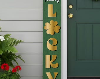St. Patrick's Day Welcome Porch Sign: Weatherproof Aluminum March Decorating